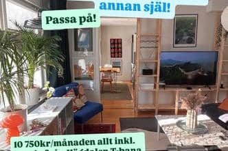 Möblerad 1,5:a i Högdalen – 4 min T-bana